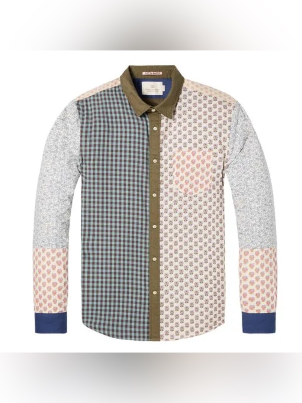 Scotch & Soda Mix & Match Sport Shirt XL Patchwork Floral School Oxford Unique
